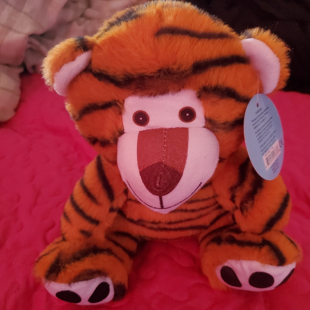 Plush Tiger Toy - Orange and White